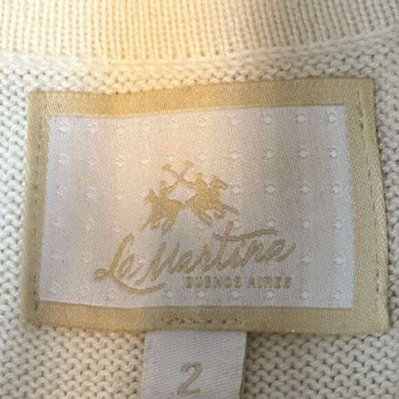 La Martina Buenos Aires Argentina Short Sleeve Lightweight Sweater Sz 2 - Picture 2 of 8
